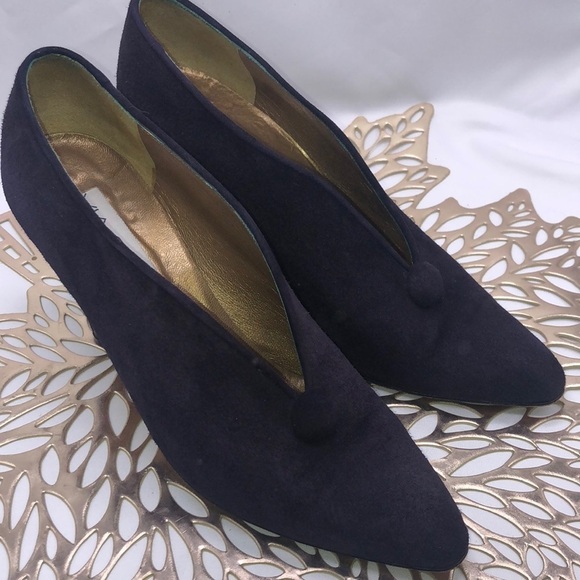 VIA SPIGA Made In Italy Purple Suede Unique Heels Size 6 - Picture 1 of 10